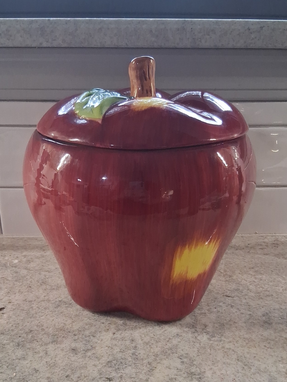 Decorative Apple Ceramic Cookie Jar